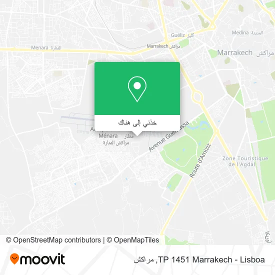 خريطة TP 1451 Marrakech - Lisboa