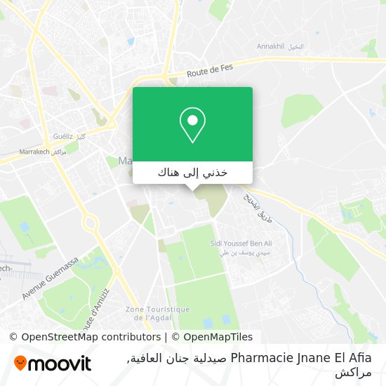 خريطة Pharmacie Jnane El Afia صيدلية جنان العافية