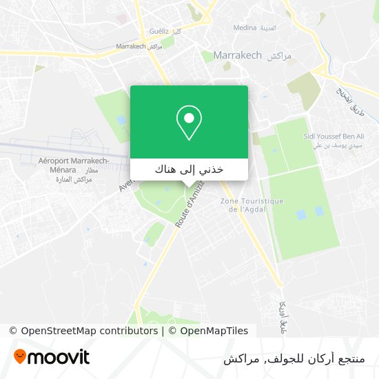 خريطة منتجع أركان للجولف