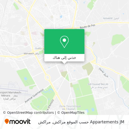 خريطة Appartements JM حسب الموقع مراكش