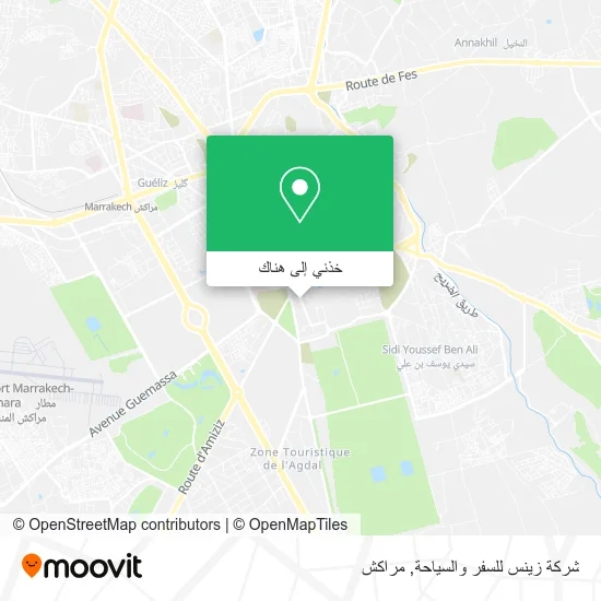 خريطة شركة زينس للسفر والسياحة