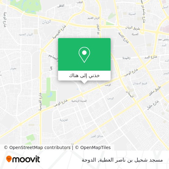 خريطة مسجد شحيل بن ناصر العطية