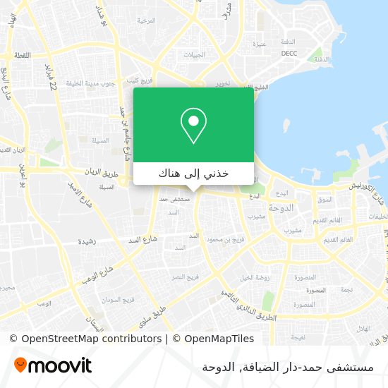 خريطة مستشفى حمد-دار الضيافة