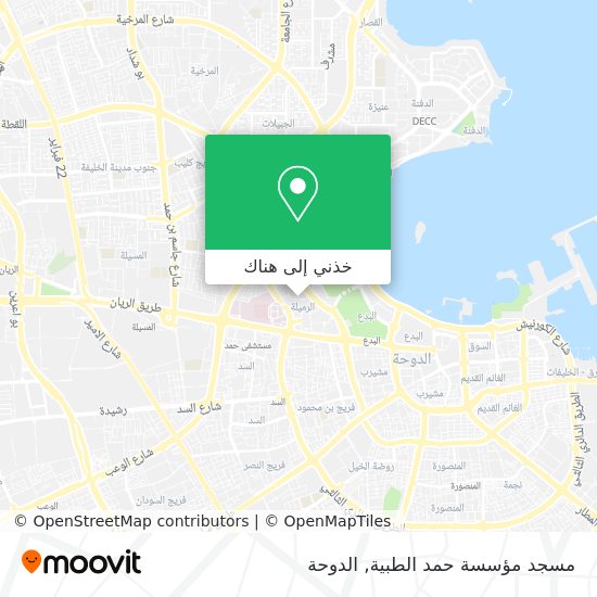 خريطة مسجد مؤسسة حمد الطبية