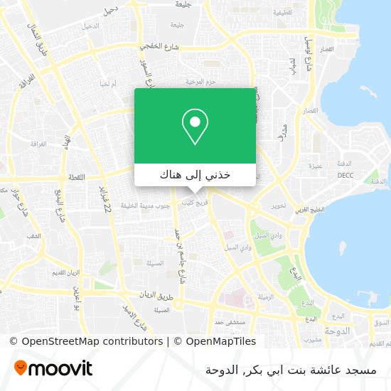 خريطة مسجد عائشة بنت ابي بكر