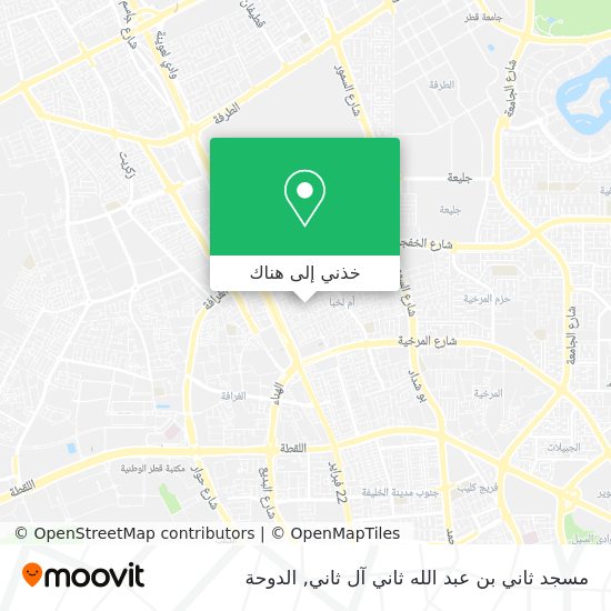 خريطة مسجد ثاني بن عبد الله ثاني آل ثاني