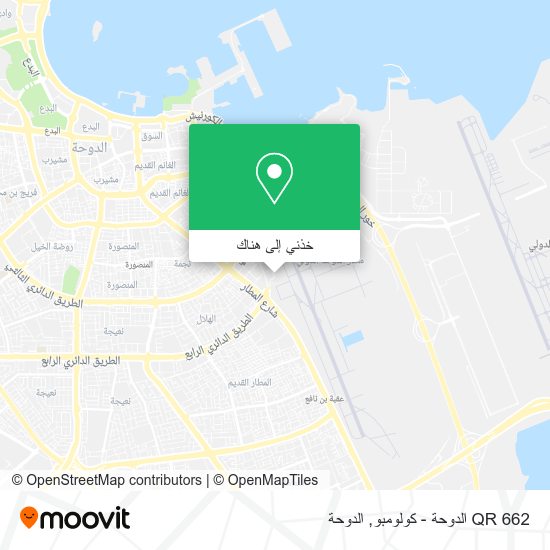 خريطة QR 662 الدوحة - كولومبو