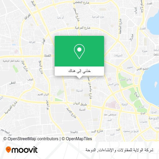 خريطة شركة الولاية للمقاولات والإنشاءات