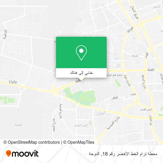 خريطة محطة ترام الخط الأخضر رقم 18