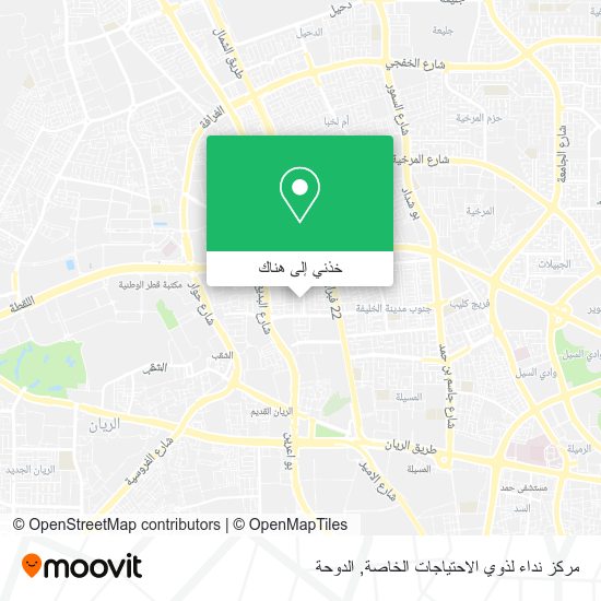 خريطة مركز نداء لذوي الاحتياجات الخاصة