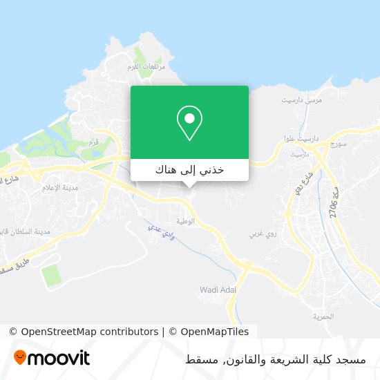 خريطة مسجد كلية الشريعة والقانون