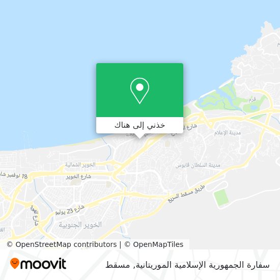 خريطة سفارة الجمهورية الإسلامية الموريتانية