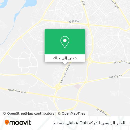خريطة المقر الرئيسي لشركة Oab عمانتل