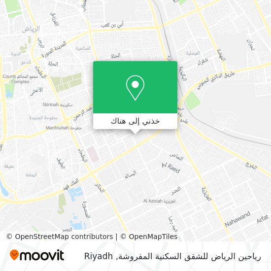 خريطة رياحين الرياض للشقق السكنية المفروشة
