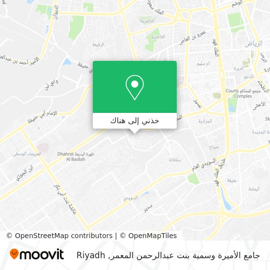 خريطة جامع الأميرة وسمية بنت عبدالرحمن المعمر