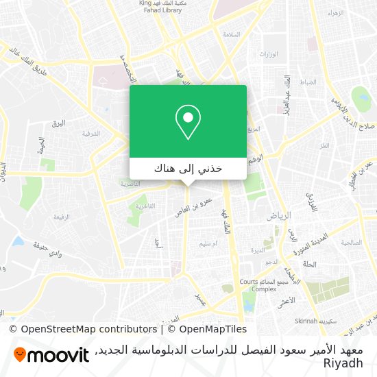 خريطة معهد الأمير سعود الفيصل للدراسات الدبلوماسية الجديد