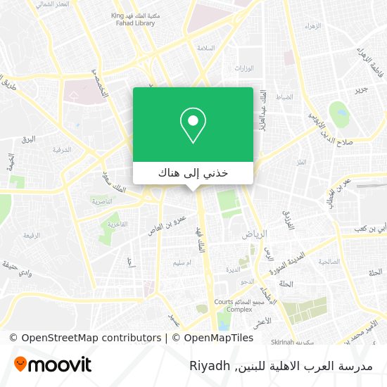 خريطة مدرسة العرب الاهلية للبنين