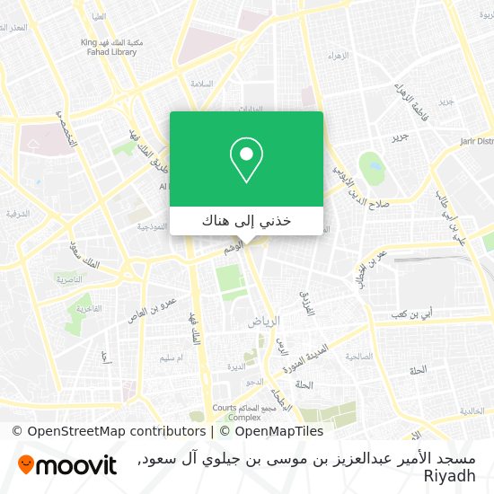 خريطة مسجد الأمير عبدالعزيز بن موسى بن جيلوي آل سعود
