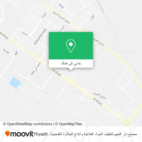 خريطة مصنع دار النعيم لتغليف المواد الغذائية وانتاج الحلاوة الطحينية