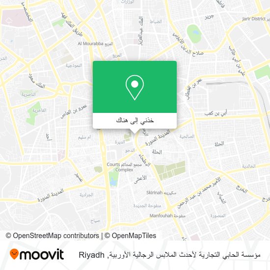 خريطة مؤسسة الحابي التجارية لأحدث الملابس الرجالية الأوربية