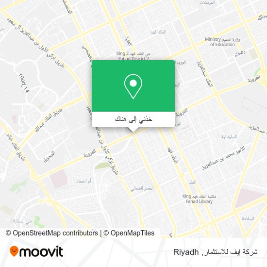 خريطة شركة إيف للاستثمار