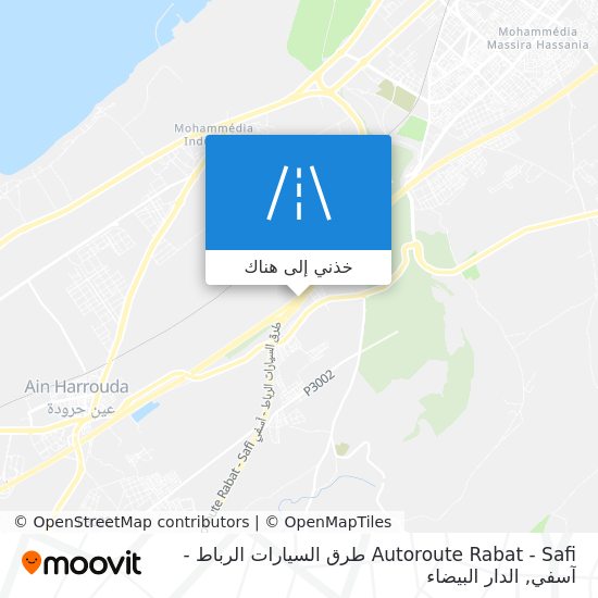 خريطة Autoroute Rabat - Safi طرق السيارات الرباط - آسفي