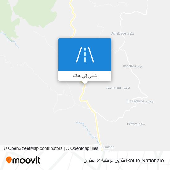خريطة Route Nationale طريق الوطنية 2