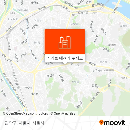 관악구, 서울시 지도