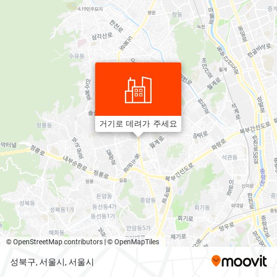 성북구, 서울시 지도