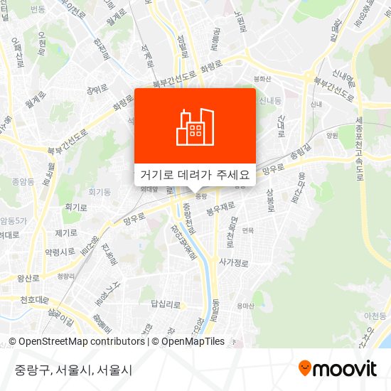 중랑구, 서울시 지도