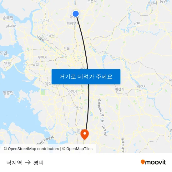 덕계역 to 평택 map