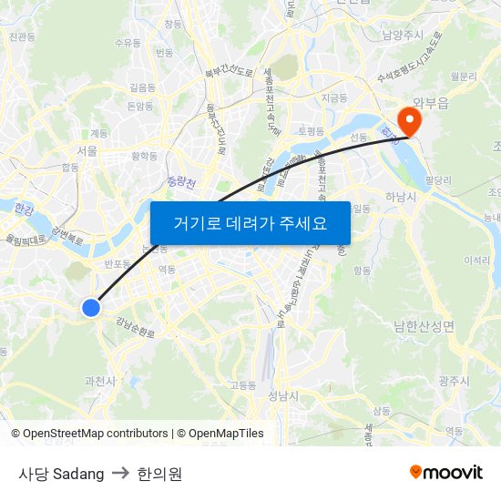 사당 Sadang to 한의원 map