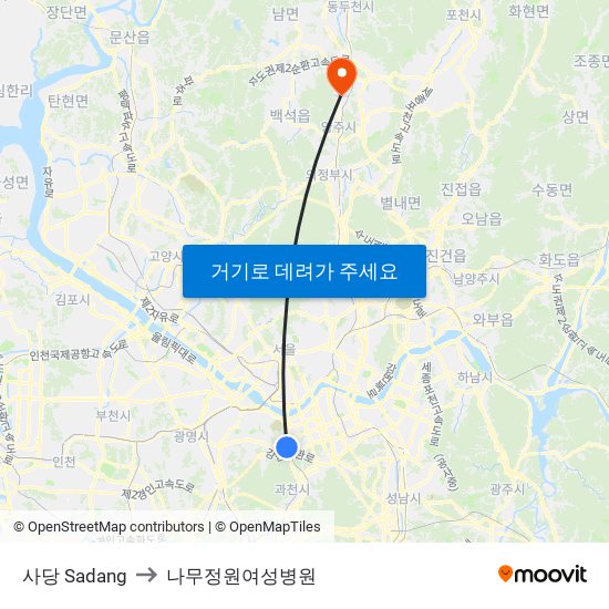 사당 Sadang to 나무정원여성병원 map