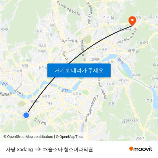 사당 Sadang to 해솔소아 청소녀과의원 map