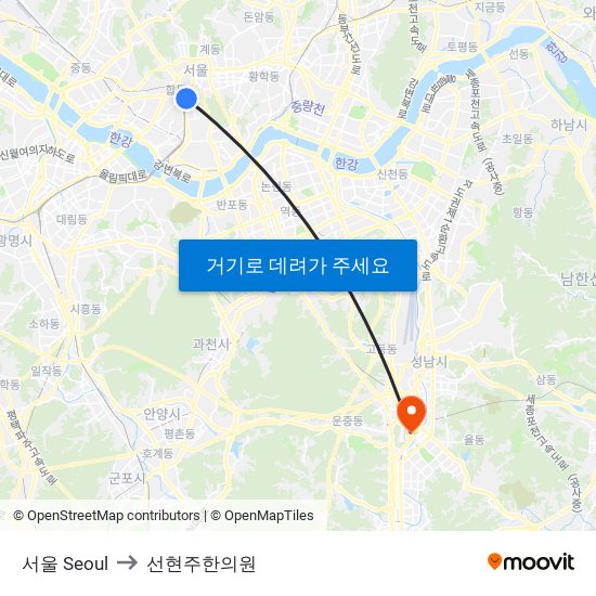 서울 Seoul to 선현주한의원 map