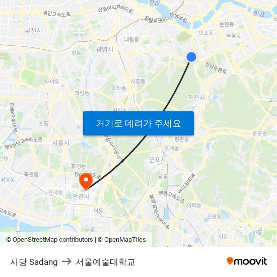 사당 Sadang to 서울예술대학교 map