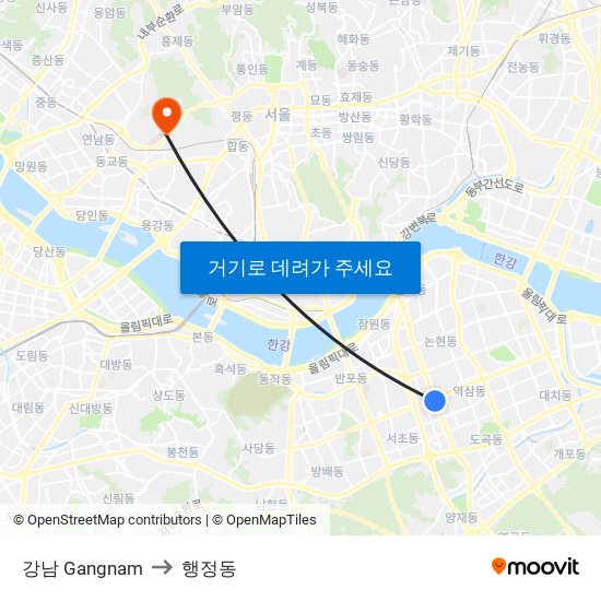 강남 Gangnam to 행정동 map