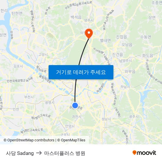 사당 Sadang to 마스터플러스 병원 map