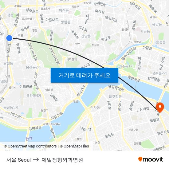 서울 Seoul to 제일정형외과병원 map