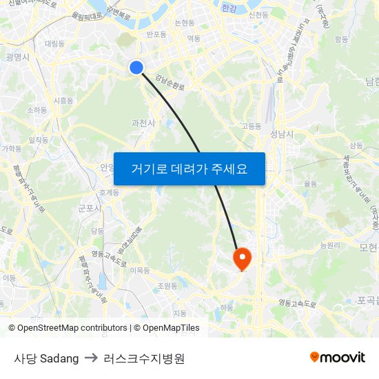 사당 Sadang to 러스크수지병원 map