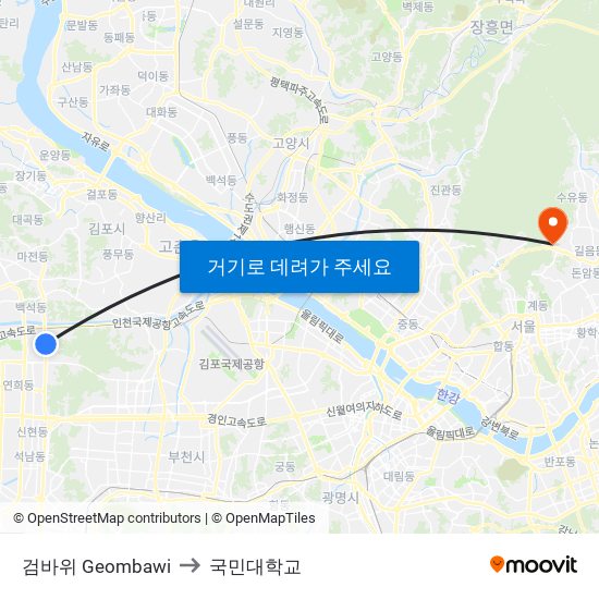 검바위 Geombawi to 국민대학교 map