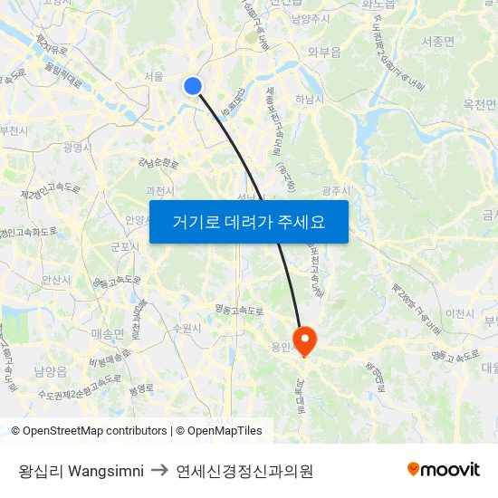 왕십리 Wangsimni to 연세신경정신과의원 map