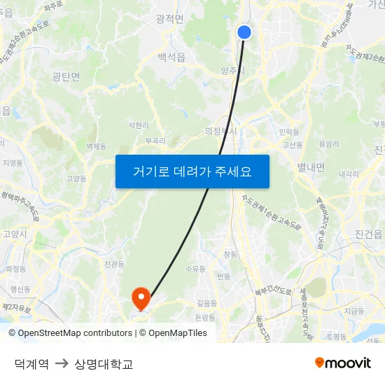 덕계역 to 상명대학교 map