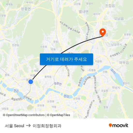 서울 Seoul to 이정희정형외과 map