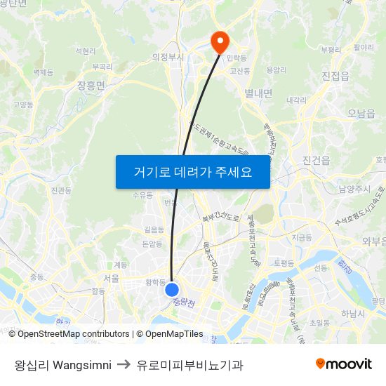 왕십리 Wangsimni to 유로미피부비뇨기과 map