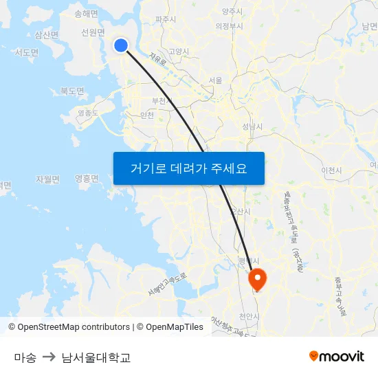 마송 to 남서울대학교 map