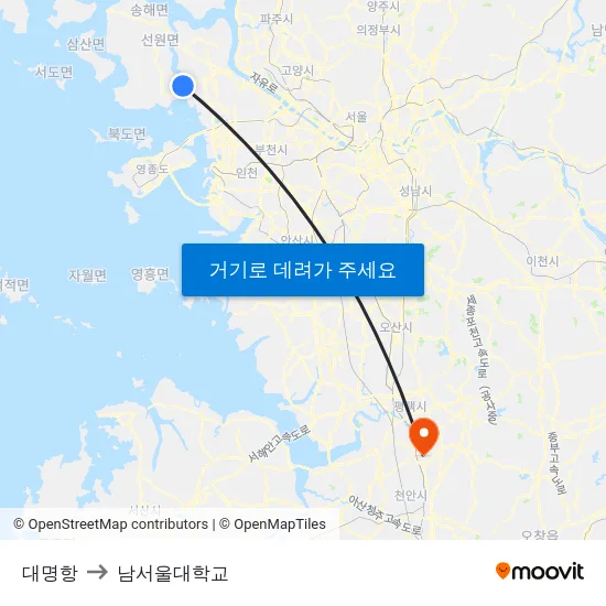 대명항 to 남서울대학교 map