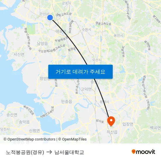 노적봉공원(경유) to 남서울대학교 map