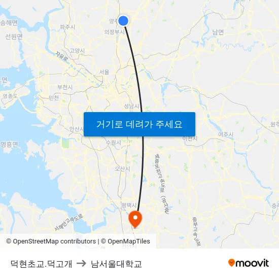 덕현초교.덕고개 to 남서울대학교 map