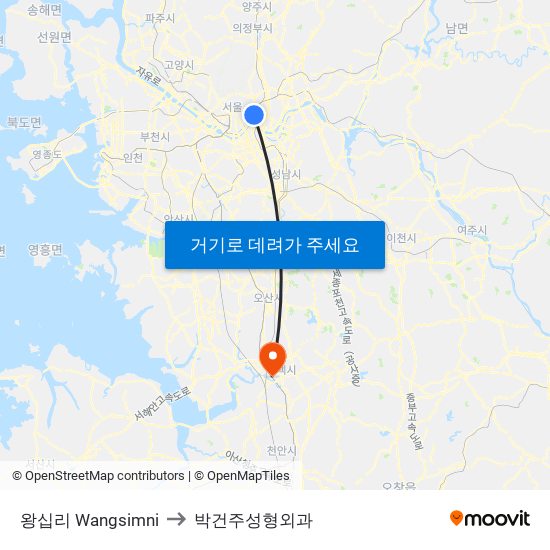 왕십리 Wangsimni to 박건주성형외과 map